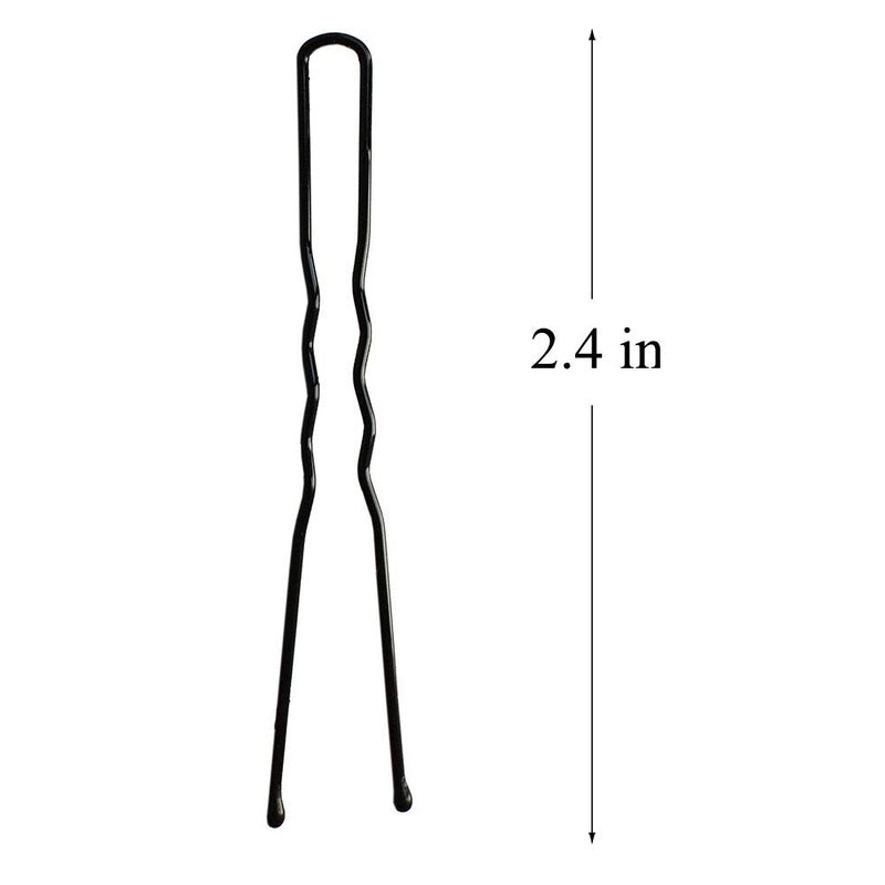 Lelines Leline's Black Hair Pins 50 Pieces U Shaped, Bun Hair Pin Kit for Women Girls, 2.4 inches - Image 2